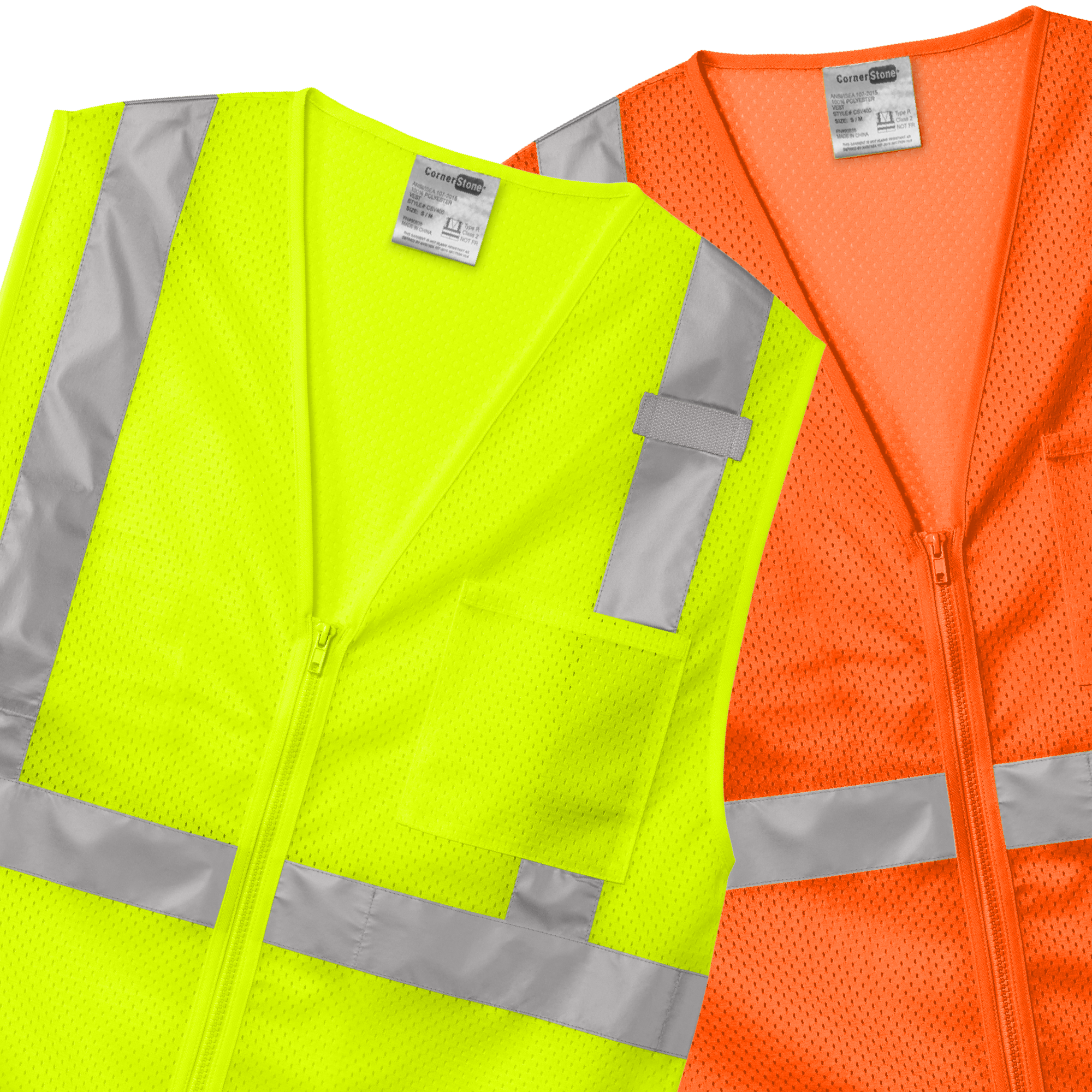 CornerStoneĀ® ANSI 107 Class 2 Mesh Zippered Vest