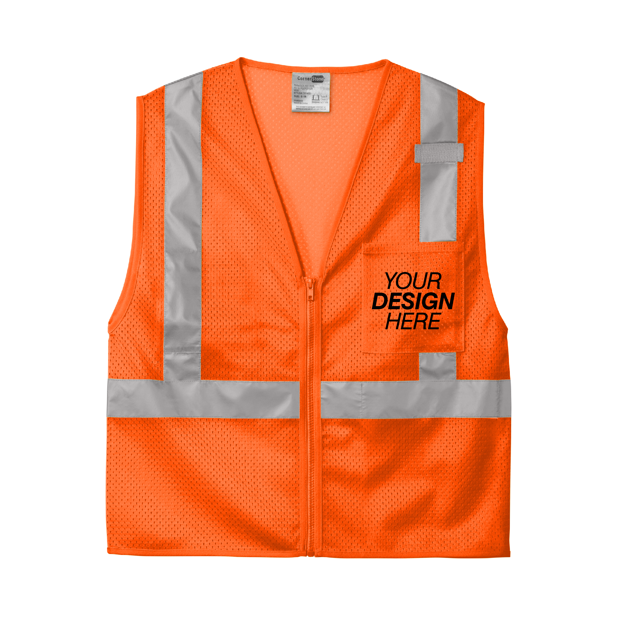 CornerStoneĀ® ANSI 107 Class 2 Mesh Zippered Vest