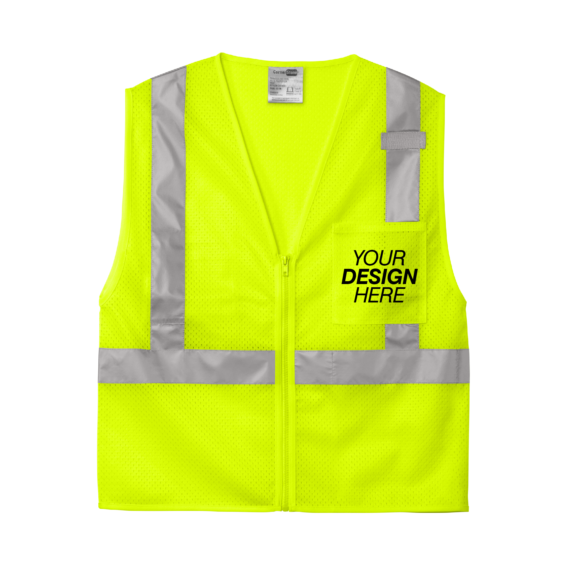 CornerStoneĀ® ANSI 107 Class 2 Mesh Zippered Vest