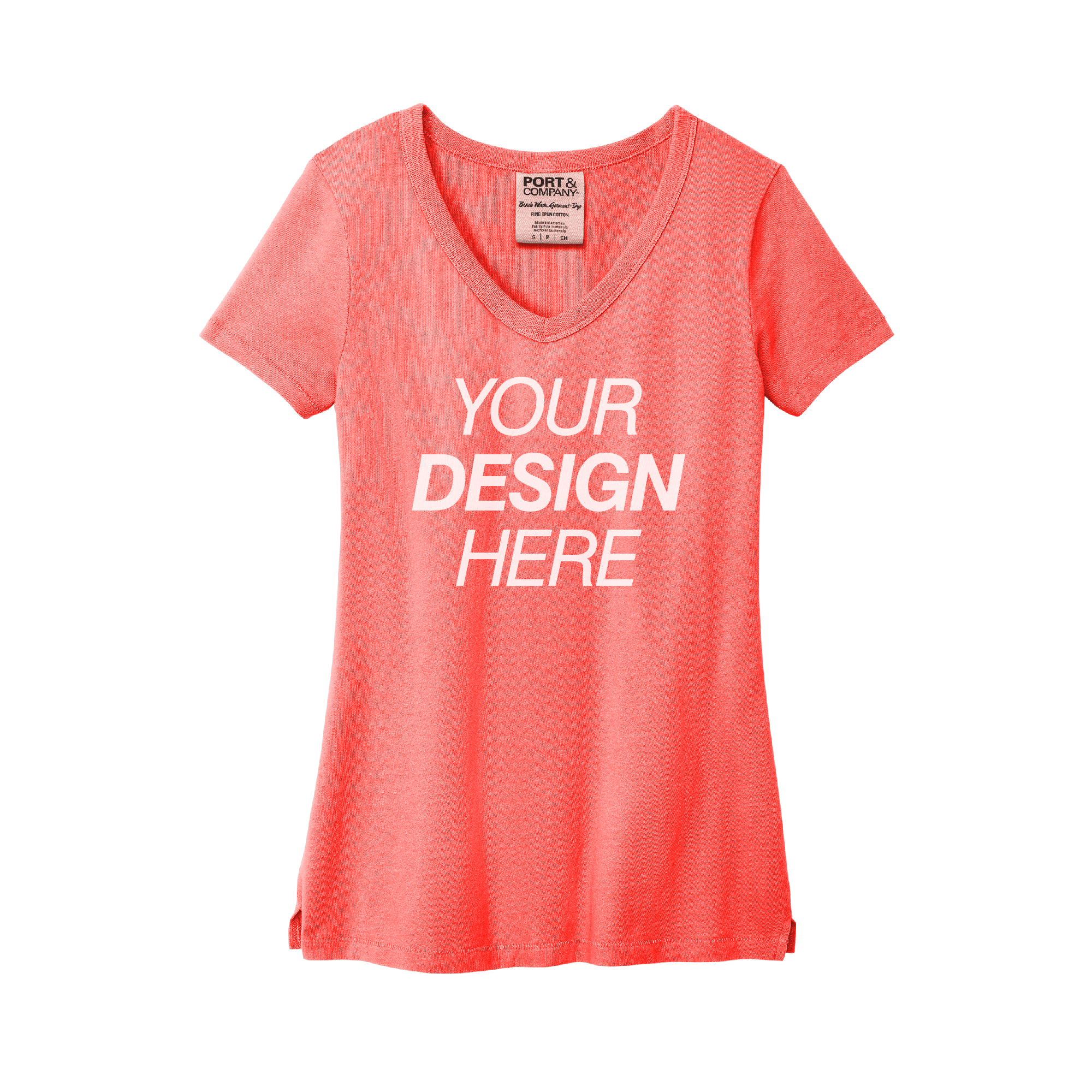 Port & Company® Ladies Beach Wash® Garment-Dyed V-Neck Tee