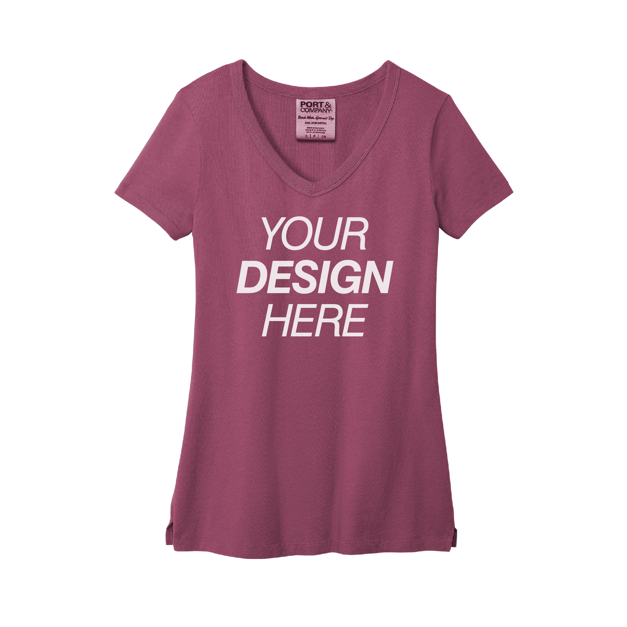 Port & Company® Ladies Beach Wash® Garment-Dyed V-Neck Tee