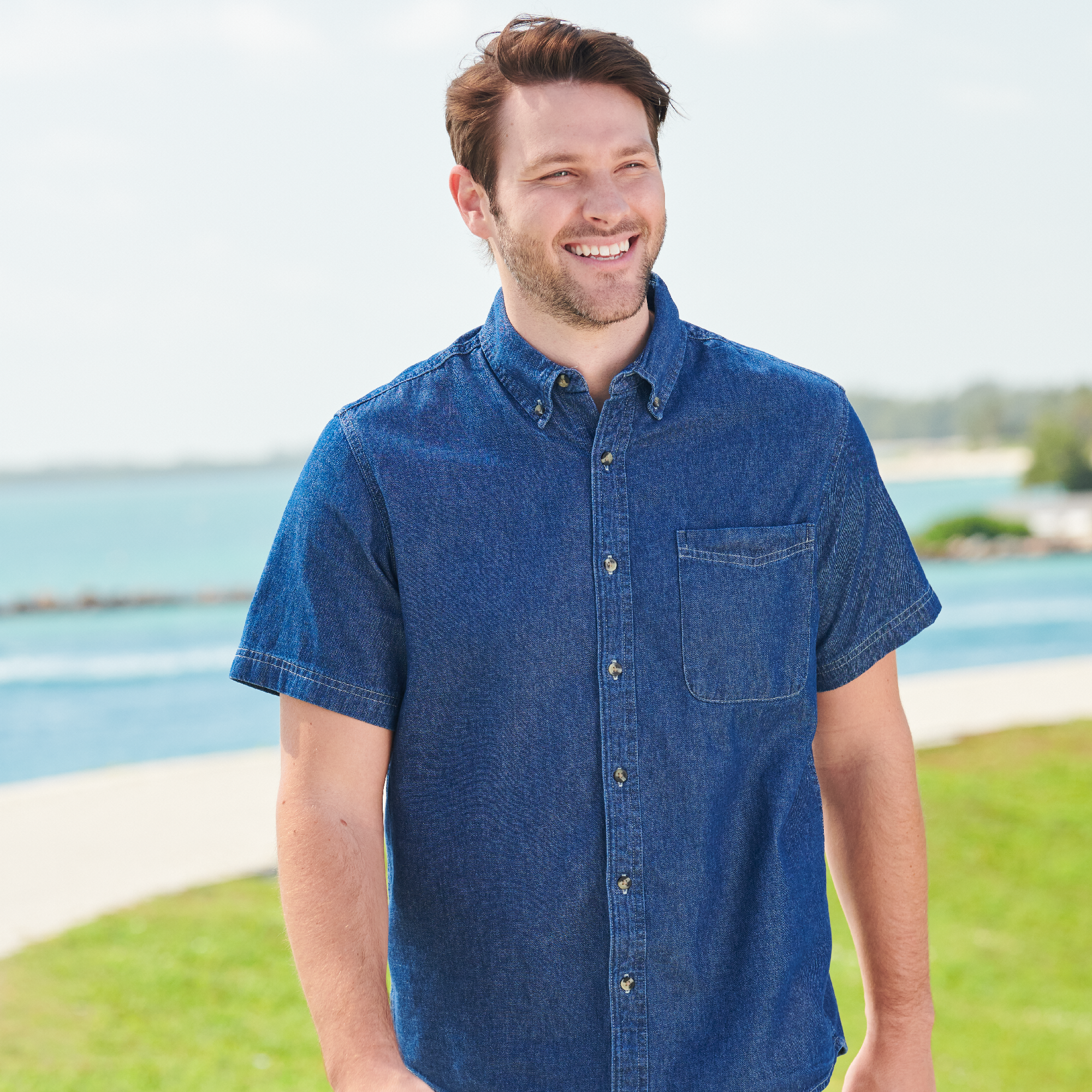 Port & Company® Short Sleeve Value Denim Shirt