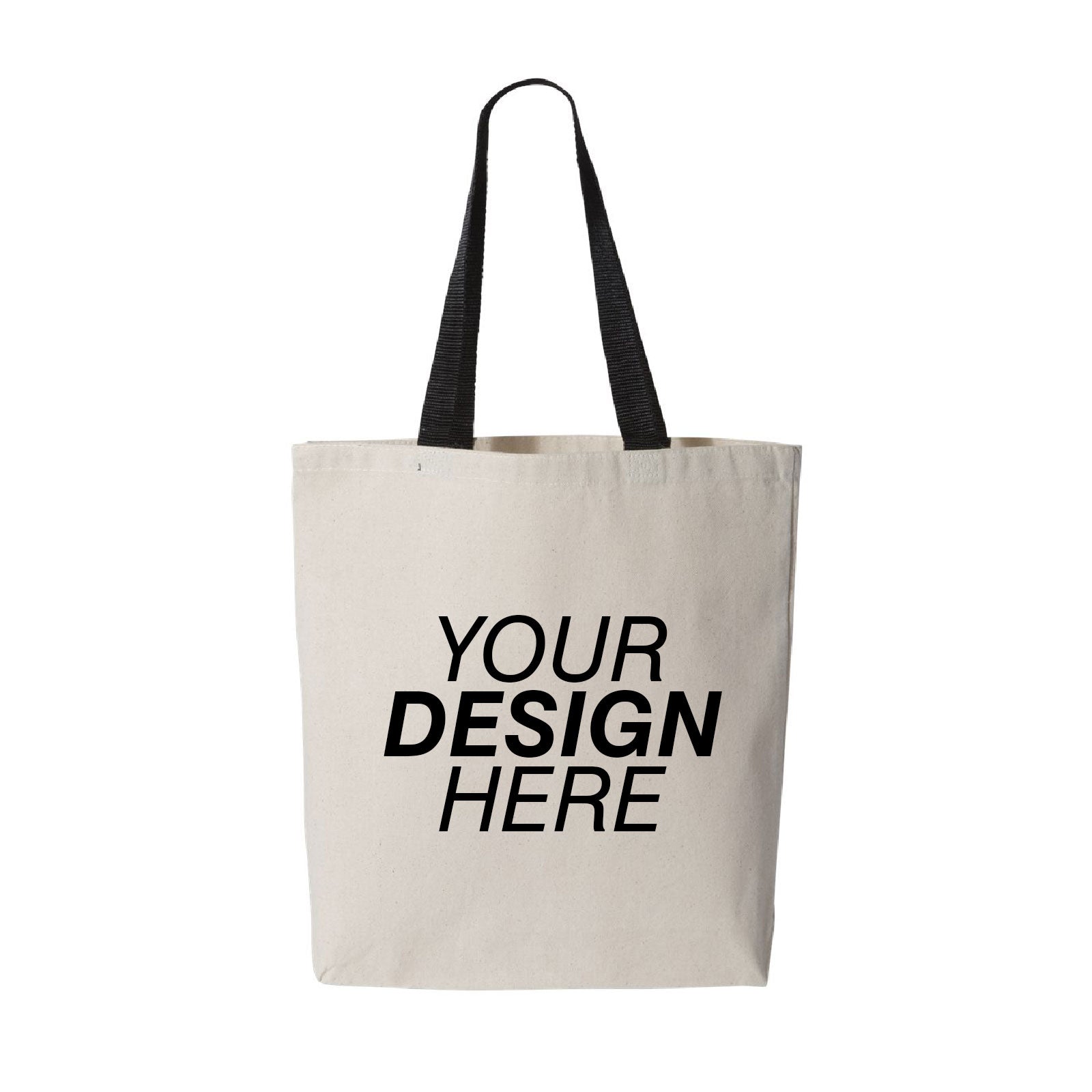 Q-Tees Canvas Tote with Contrast-Color Handles