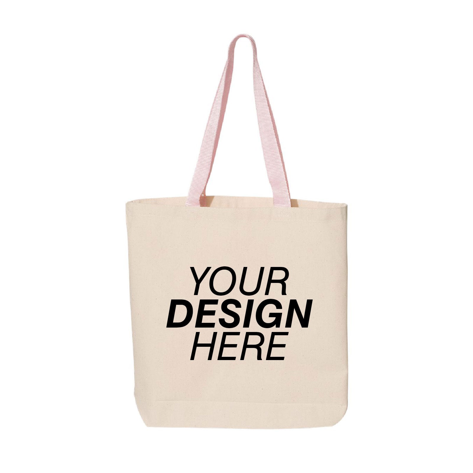 Q-Tees Canvas Tote with Contrast-Color Handles