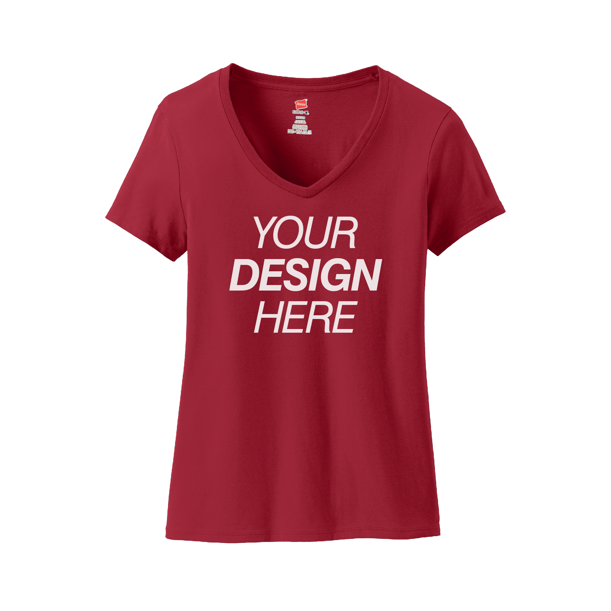 Hanes® Ladies Perfect-T Cotton V-Neck T-Shirt