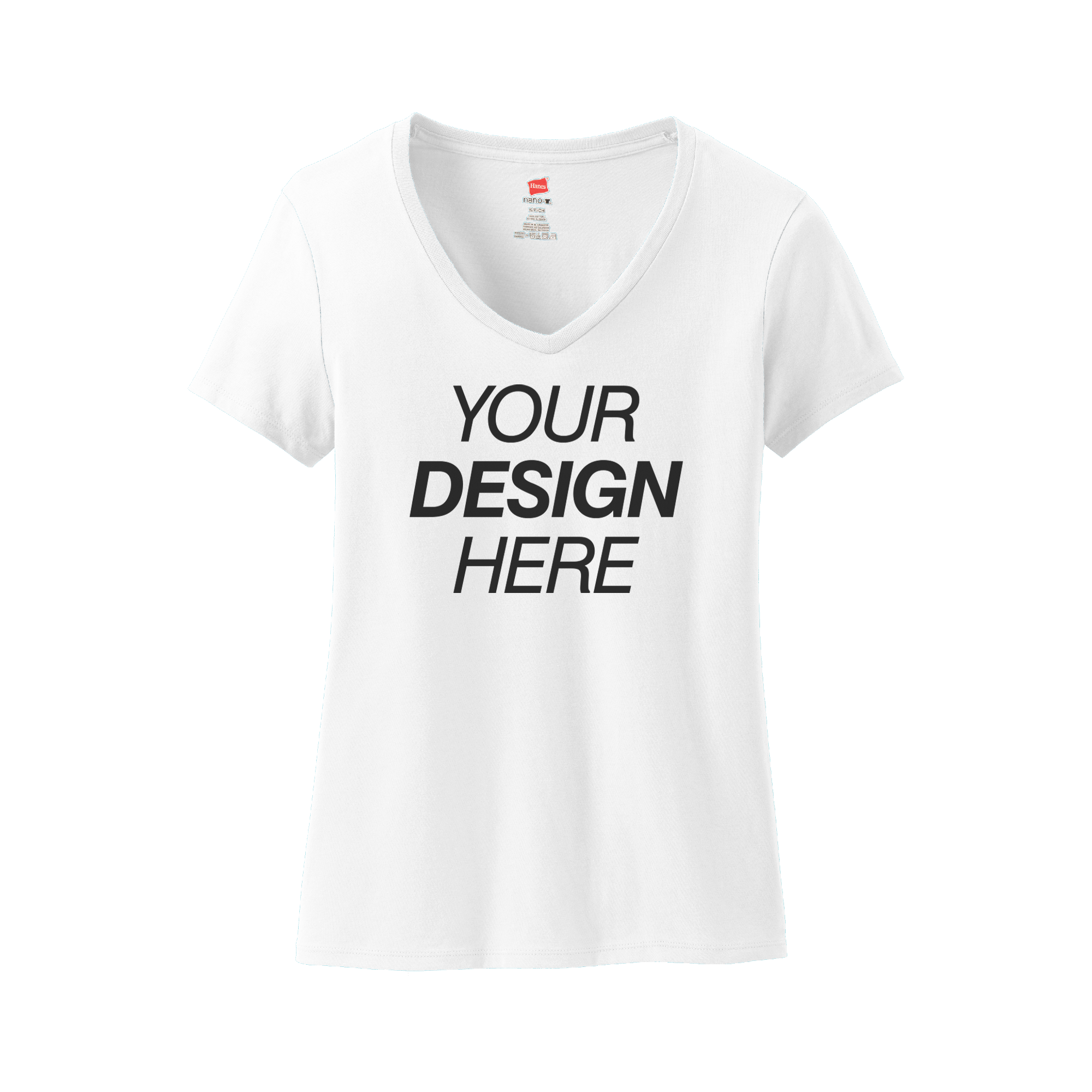 Hanes® Ladies Perfect-T Cotton V-Neck T-Shirt