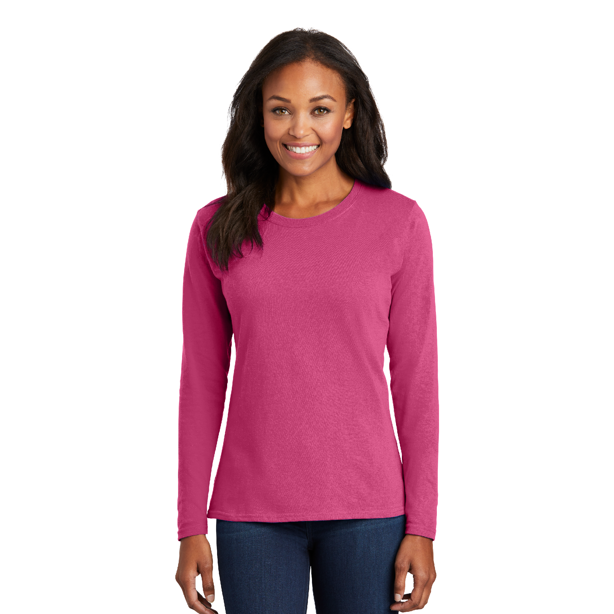Port & Company® Ladies Long Sleeve Core Cotton Tee