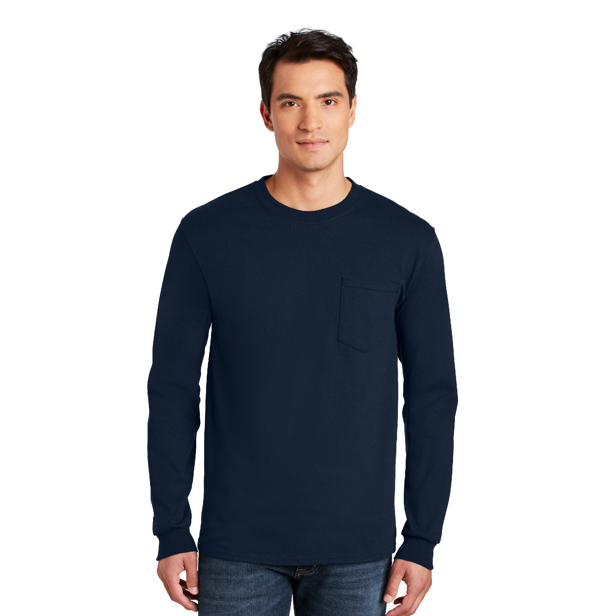 Gildan® Ultra Cotton® 100% US Cotton Long Sleeve T-Shirt with Pocket