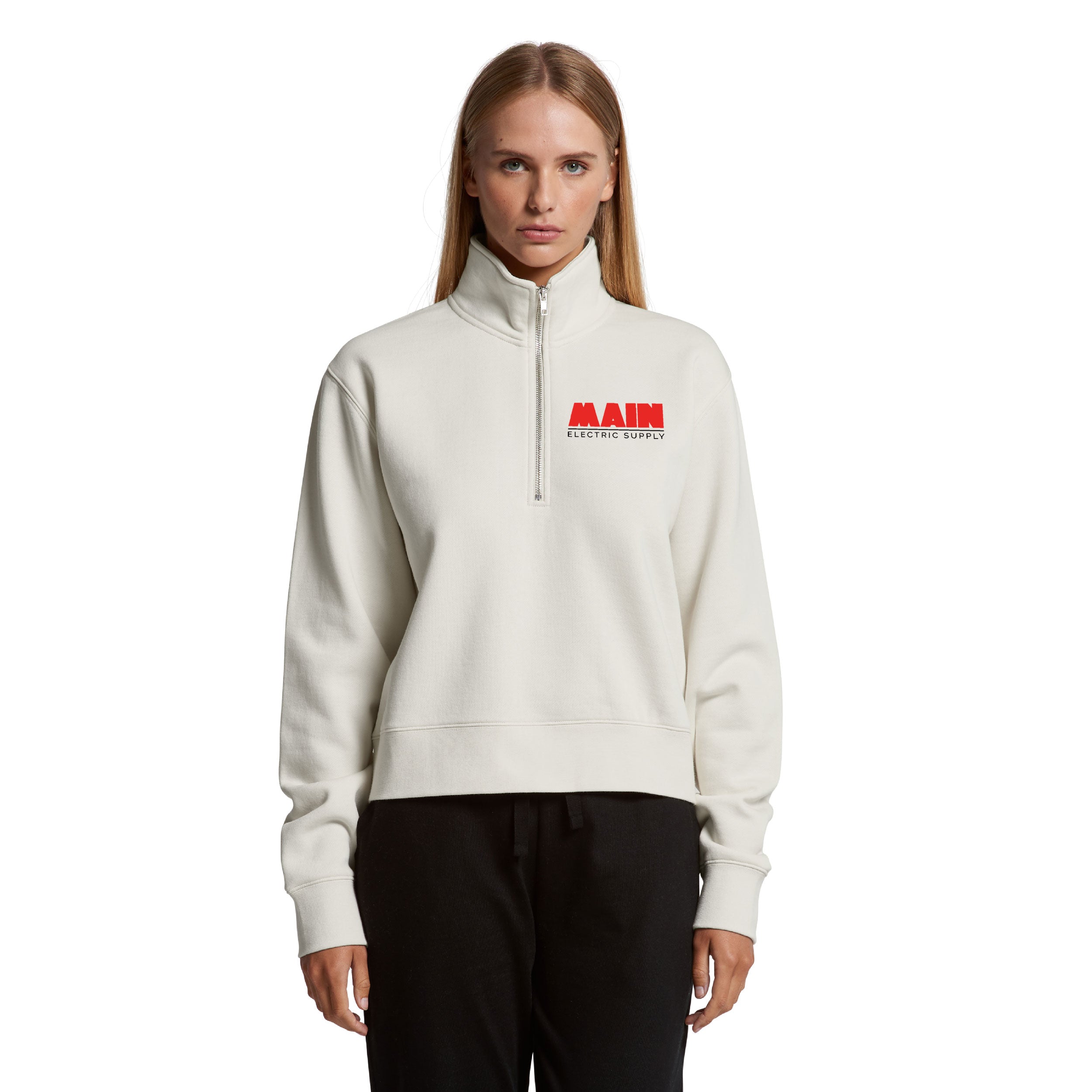 AS Colour® Womens Stencil Half Zip Crew x Main Electric Supply Co.