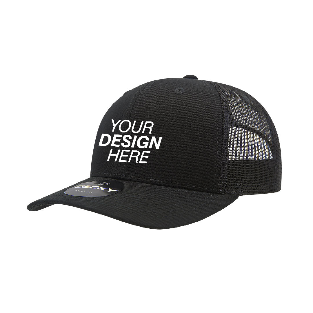 Decky® 6021 6-Panel Mid-Profile Structured Cotton Blend Trucker