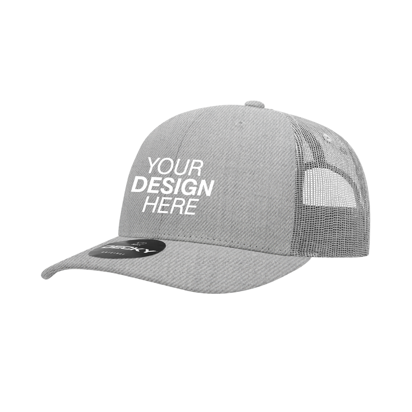 Decky® 6021 6-Panel Mid-Profile Structured Cotton Blend Trucker