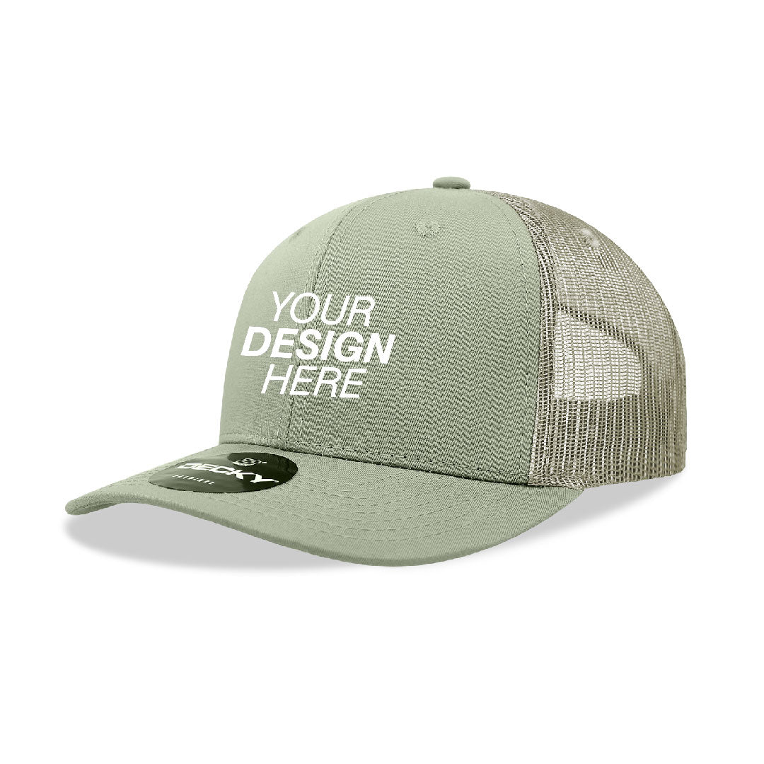 Decky® 6021 6-Panel Mid-Profile Structured Cotton Blend Trucker