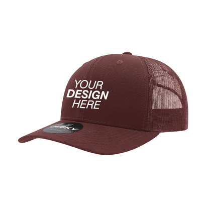 Decky® 6021 6-Panel Mid-Profile Structured Cotton Blend Trucker