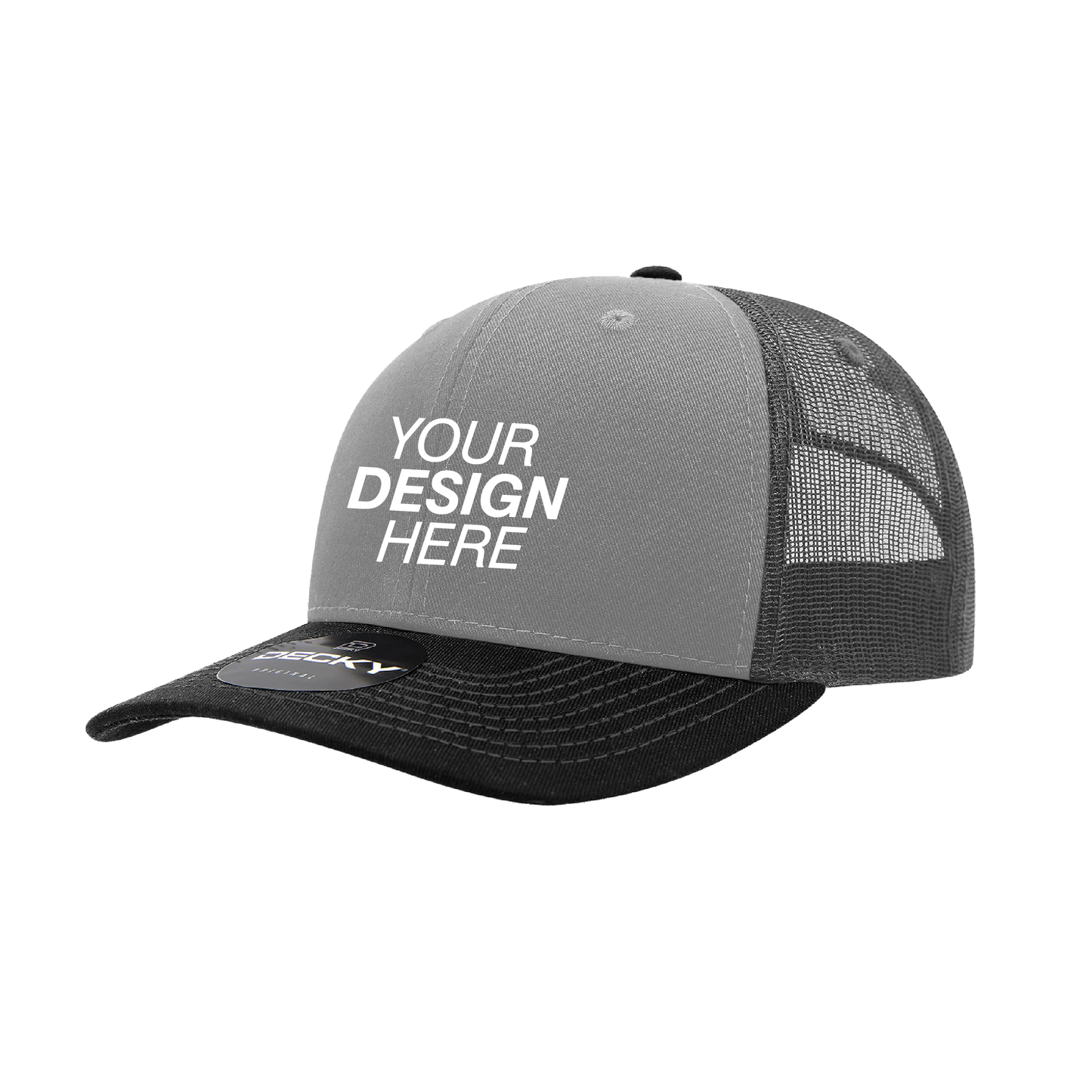 Decky® 6021 6-Panel Mid-Profile Structured Cotton Blend Trucker