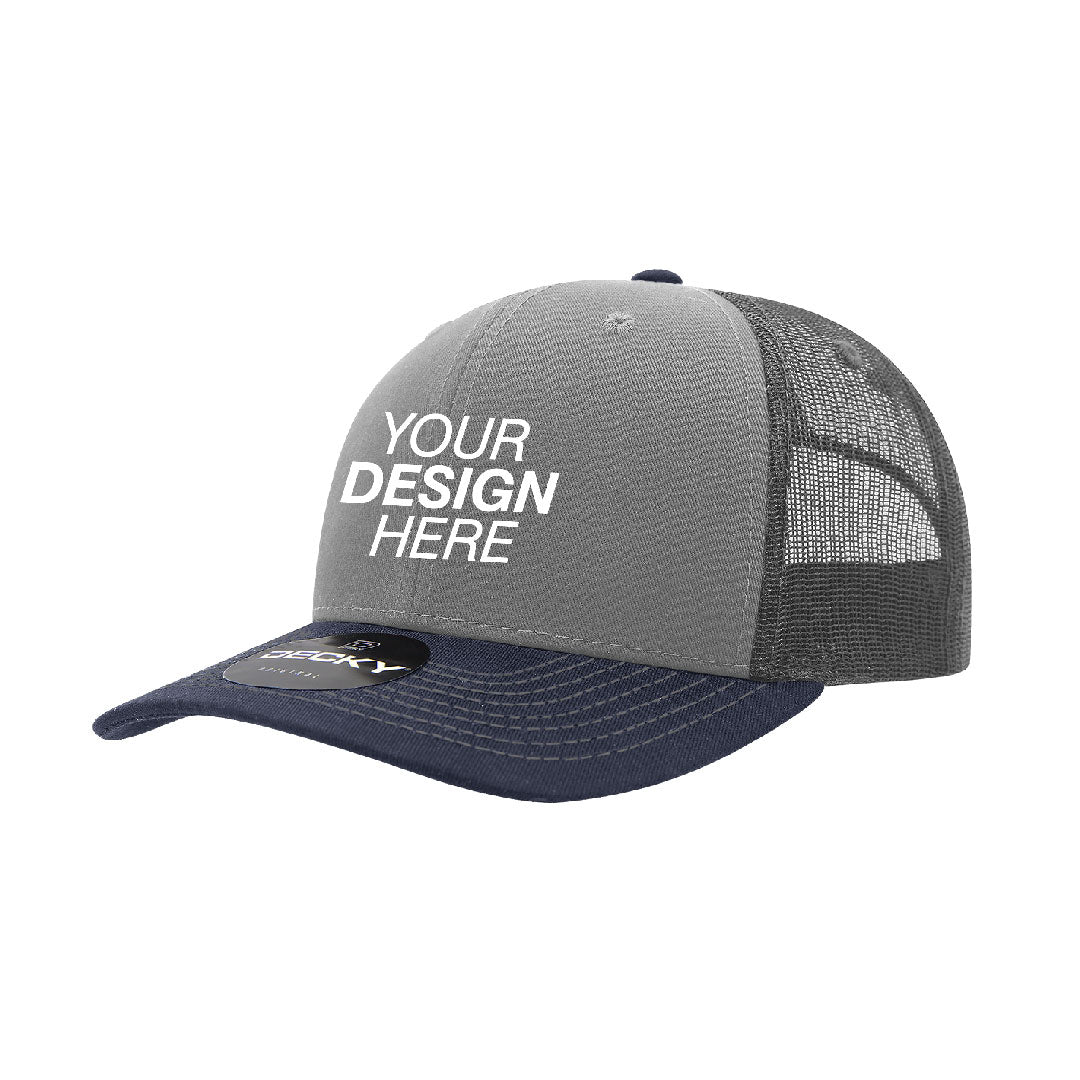 Decky® 6021 6-Panel Mid-Profile Structured Cotton Blend Trucker