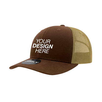 Decky® 6021 6-Panel Mid-Profile Structured Cotton Blend Trucker