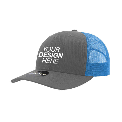 Decky® 6021 6-Panel Mid-Profile Structured Cotton Blend Trucker