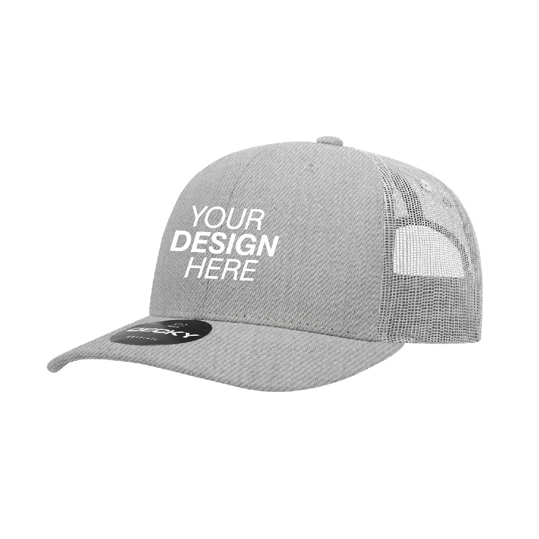 Decky® 6021 6-Panel Mid-Profile Structured Cotton Blend Trucker