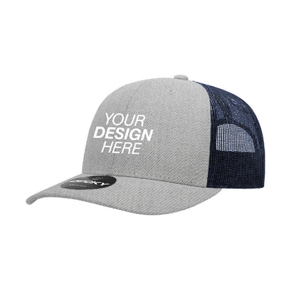 Decky® 6021 6-Panel Mid-Profile Structured Cotton Blend Trucker