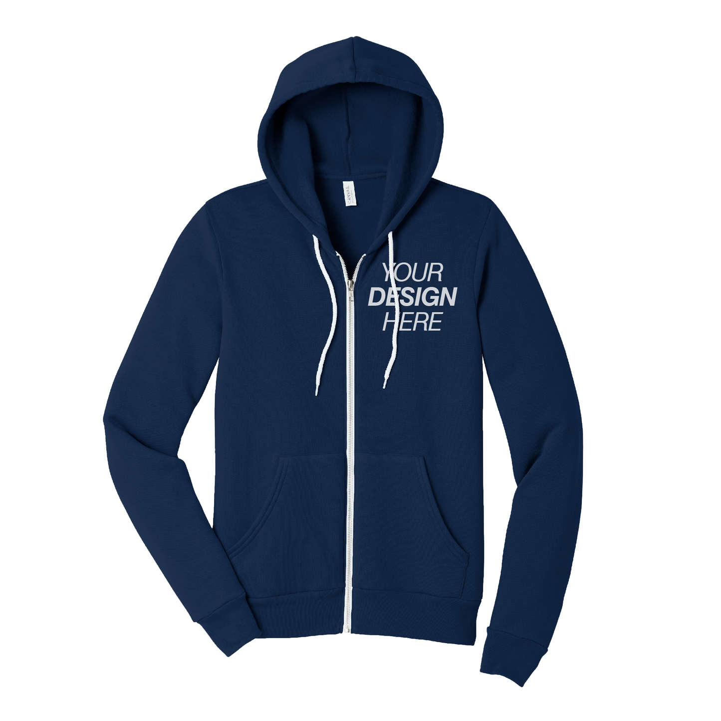 Rad Print Co. Custom Printed BELLA CANVAS Unisex Sponge Fleece Zip Up Hoodie