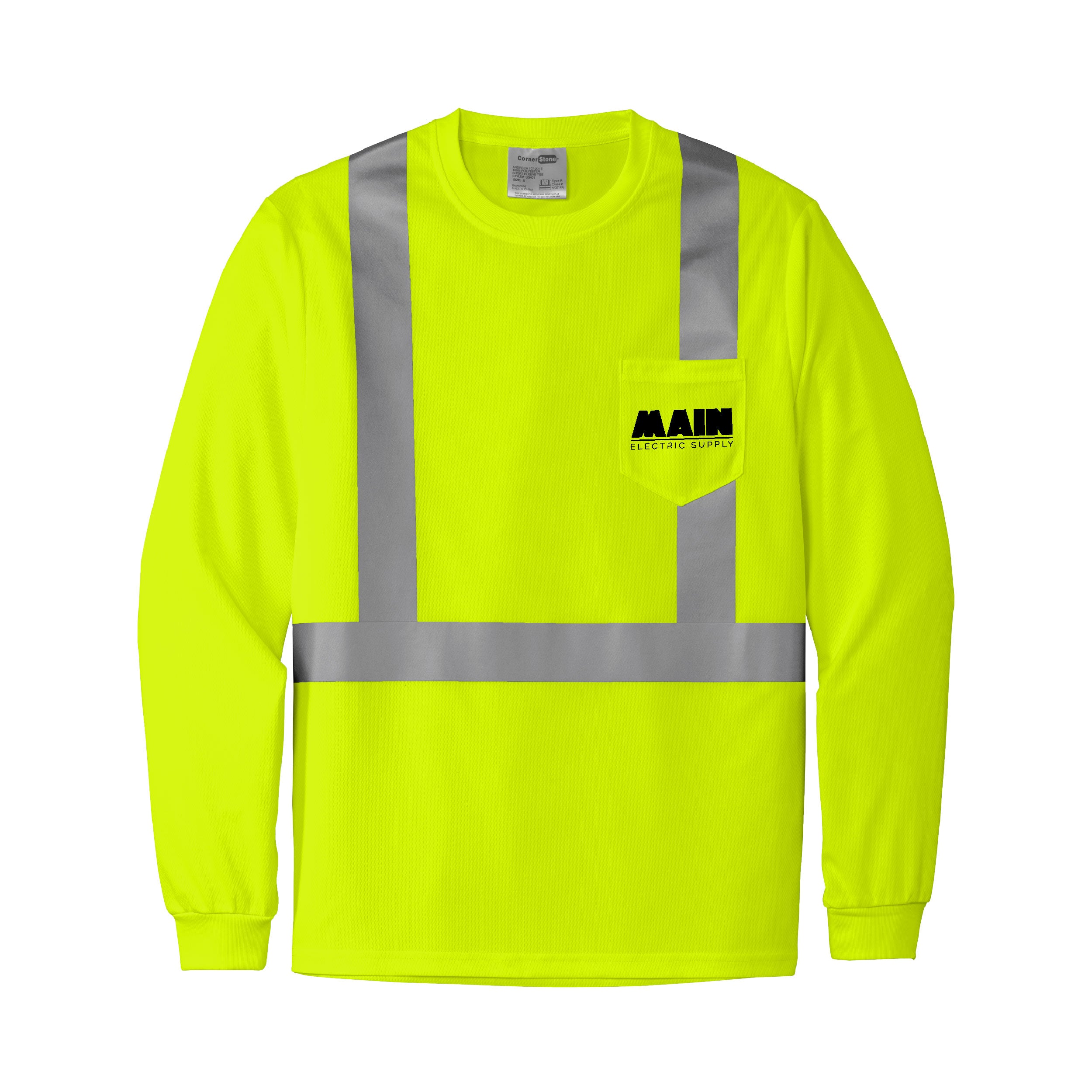 CornerStone® ANSI 107 Class 2 Mesh Long Sleeve Tee x Main Electric Supply Co.