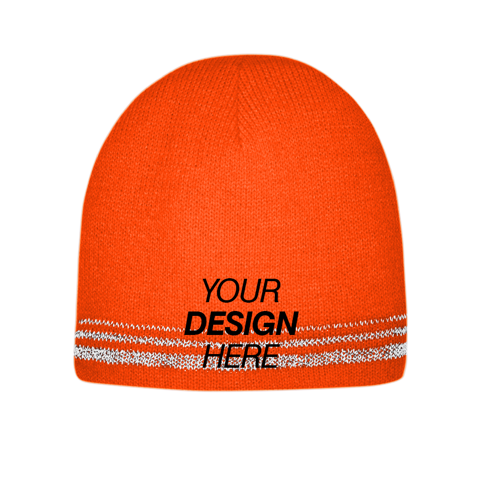 CornerStone® Lined Enhanced Visibility with Reflective Stripes Beanie