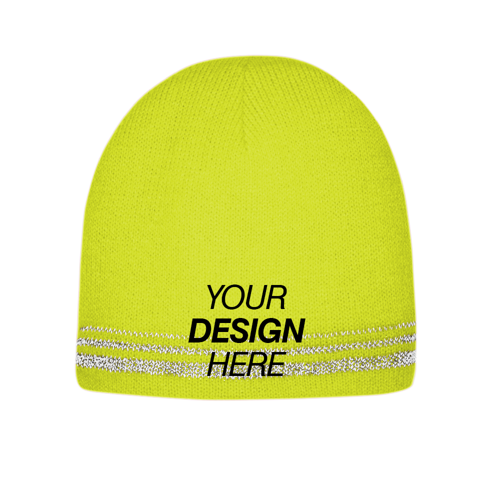 CornerStone® Lined Enhanced Visibility with Reflective Stripes Beanie