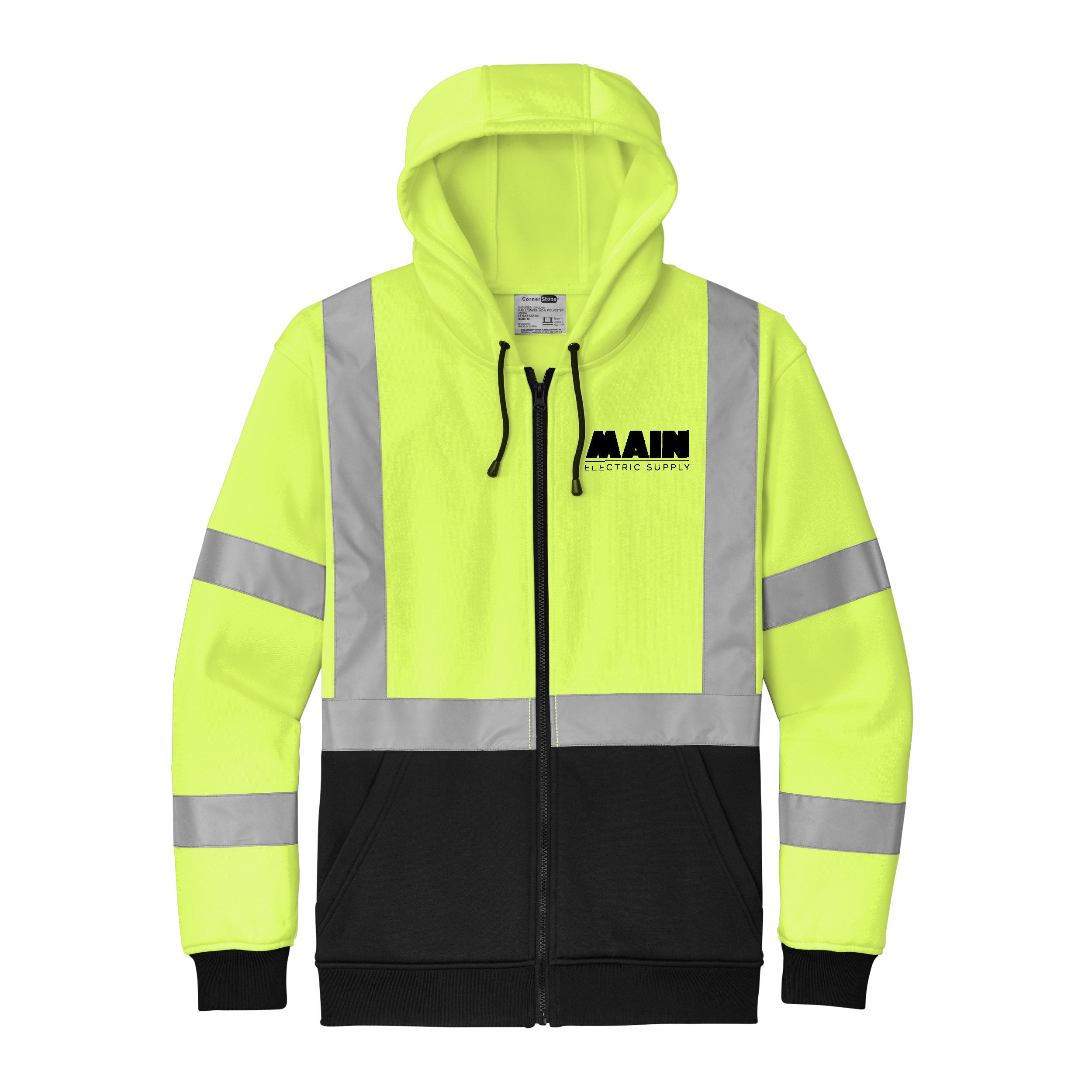 CornerStone® ANSI 107 Class 3 Heavy-Duty Fleece Full-Zip Hoodie x Main Electric Supply Co.