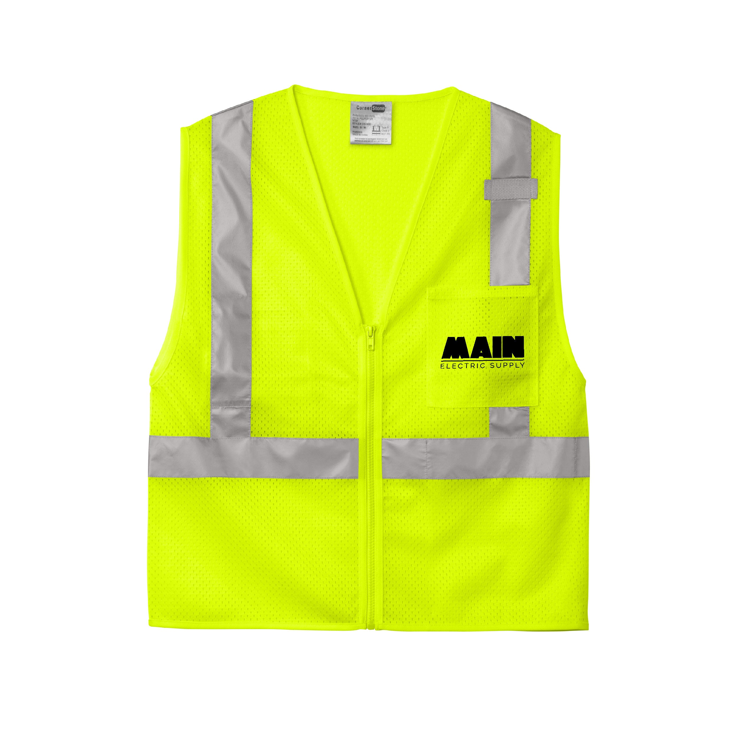 CornerStone® ANSI 107 Class 2 Mesh Zippered Vest x Main Electric Supply Co.