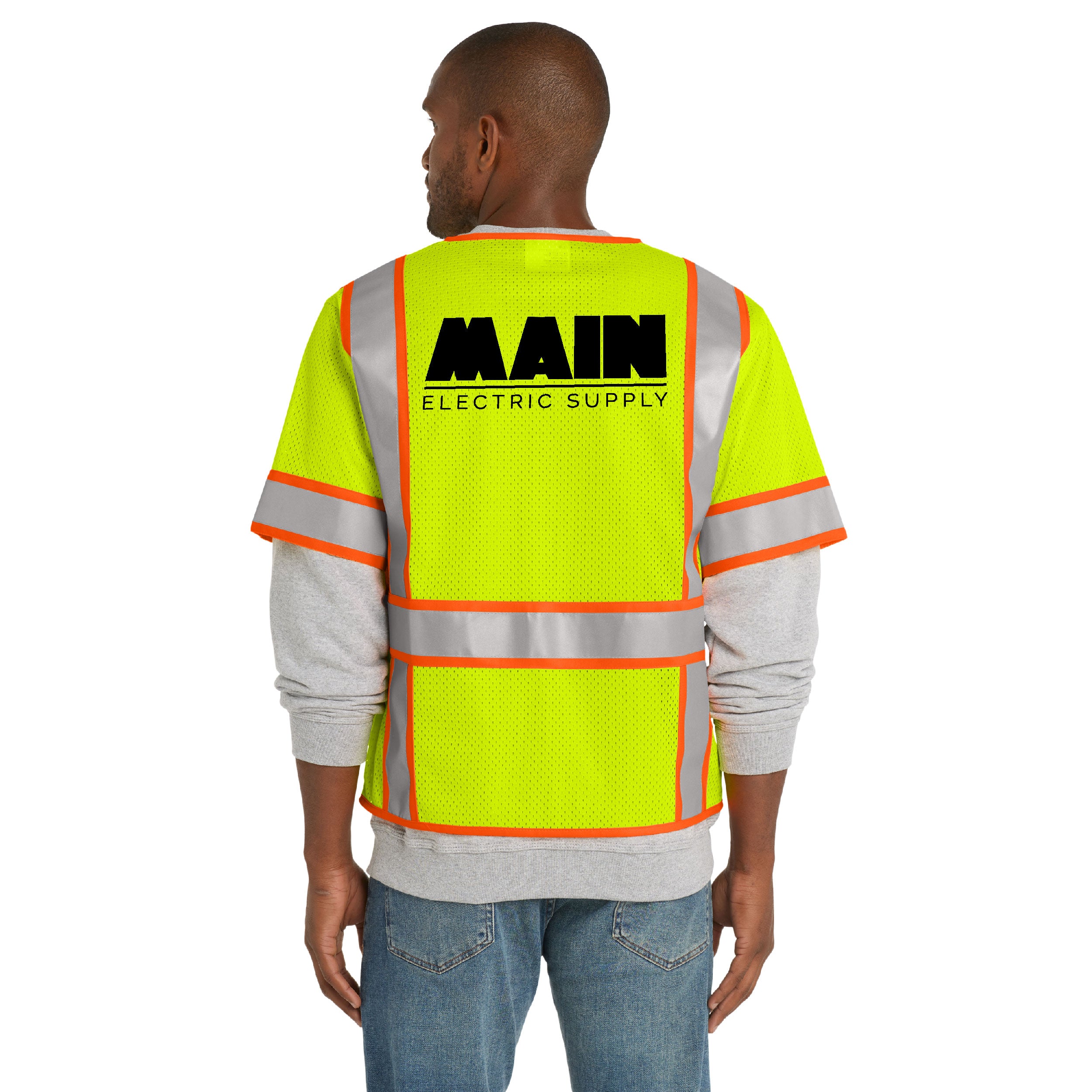 CornerStone® ANSI 107 Class 3 Surveyor Mesh Zippered Two-Tone Short Sleeve Vest x Main Electric Supply Co.