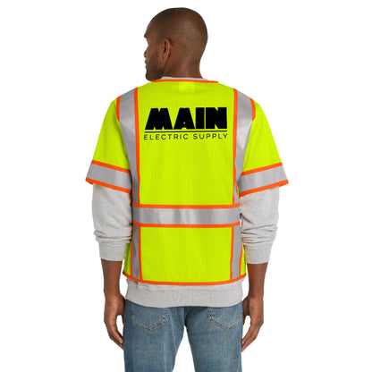 CornerStone® ANSI 107 Class 3 Surveyor Mesh Zippered Two-Tone Short Sleeve Vest x Main Electric Supply Co.