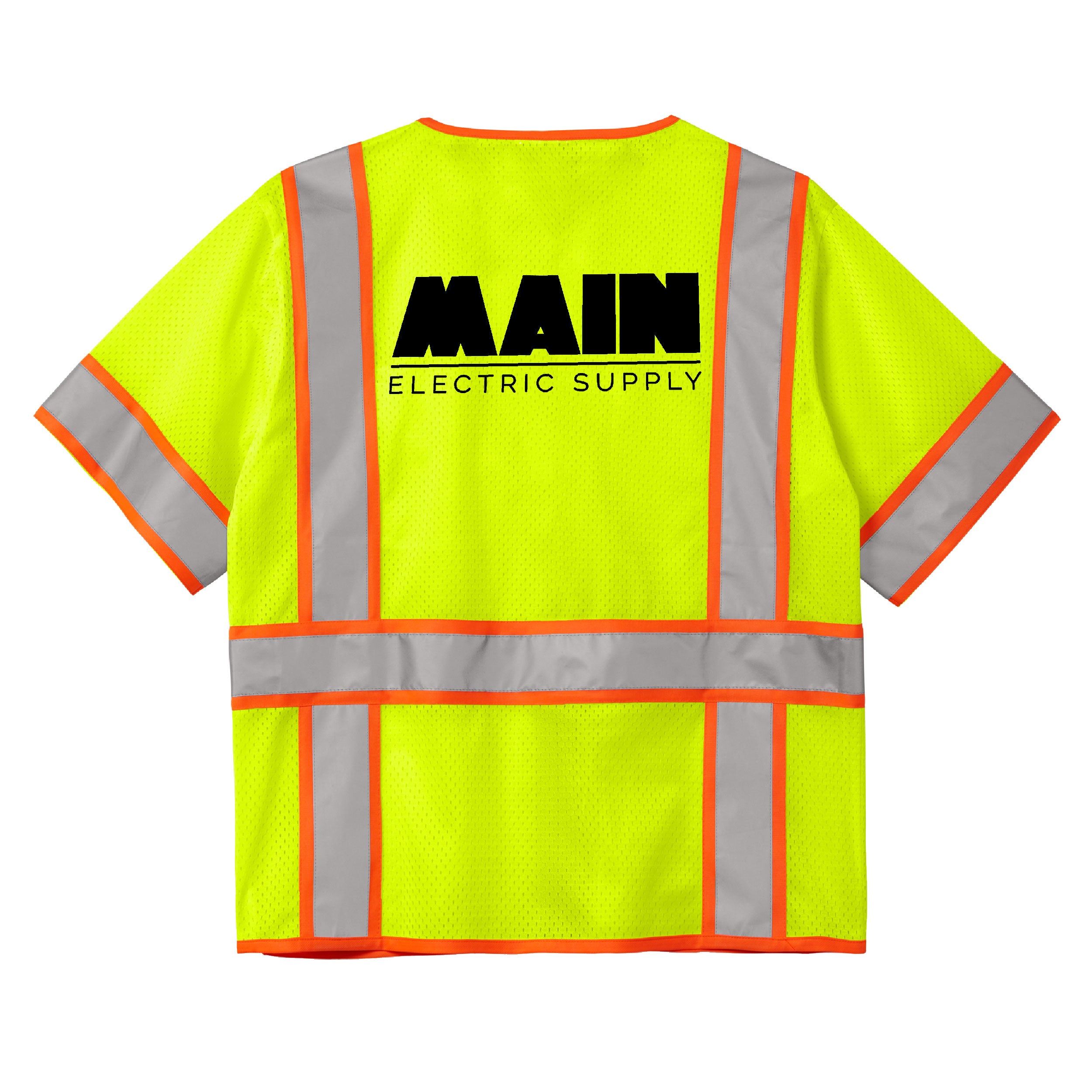 CornerStone® ANSI 107 Class 3 Surveyor Mesh Zippered Two-Tone Short Sleeve Vest x Main Electric Supply Co.