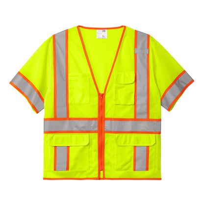 CornerStone® ANSI 107 Class 3 Surveyor Mesh Zippered Two-Tone Short Sleeve Vest x Main Electric Supply Co.