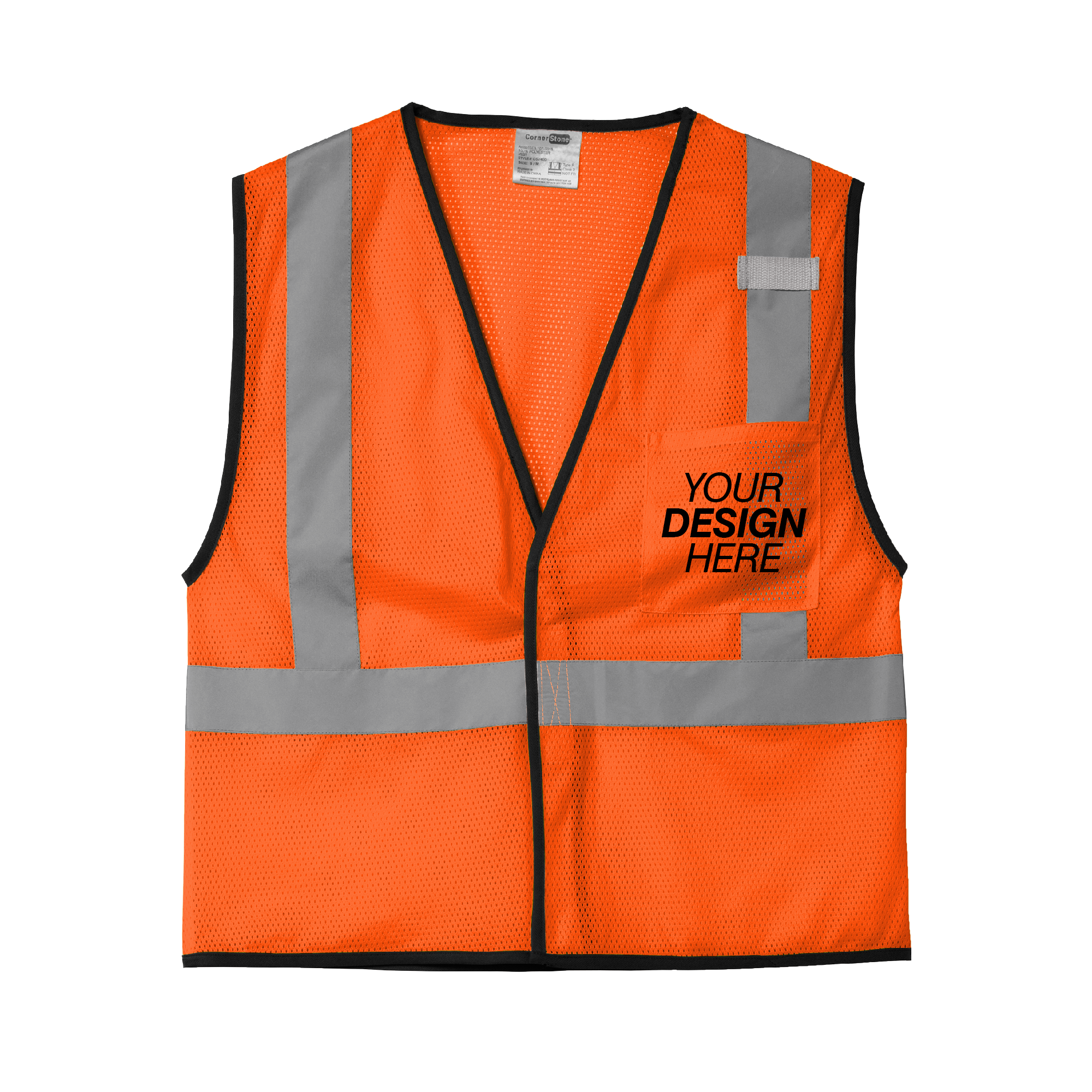 CornerStone® ANSI 107 Class 2 Economy Mesh One-Pocket Vest