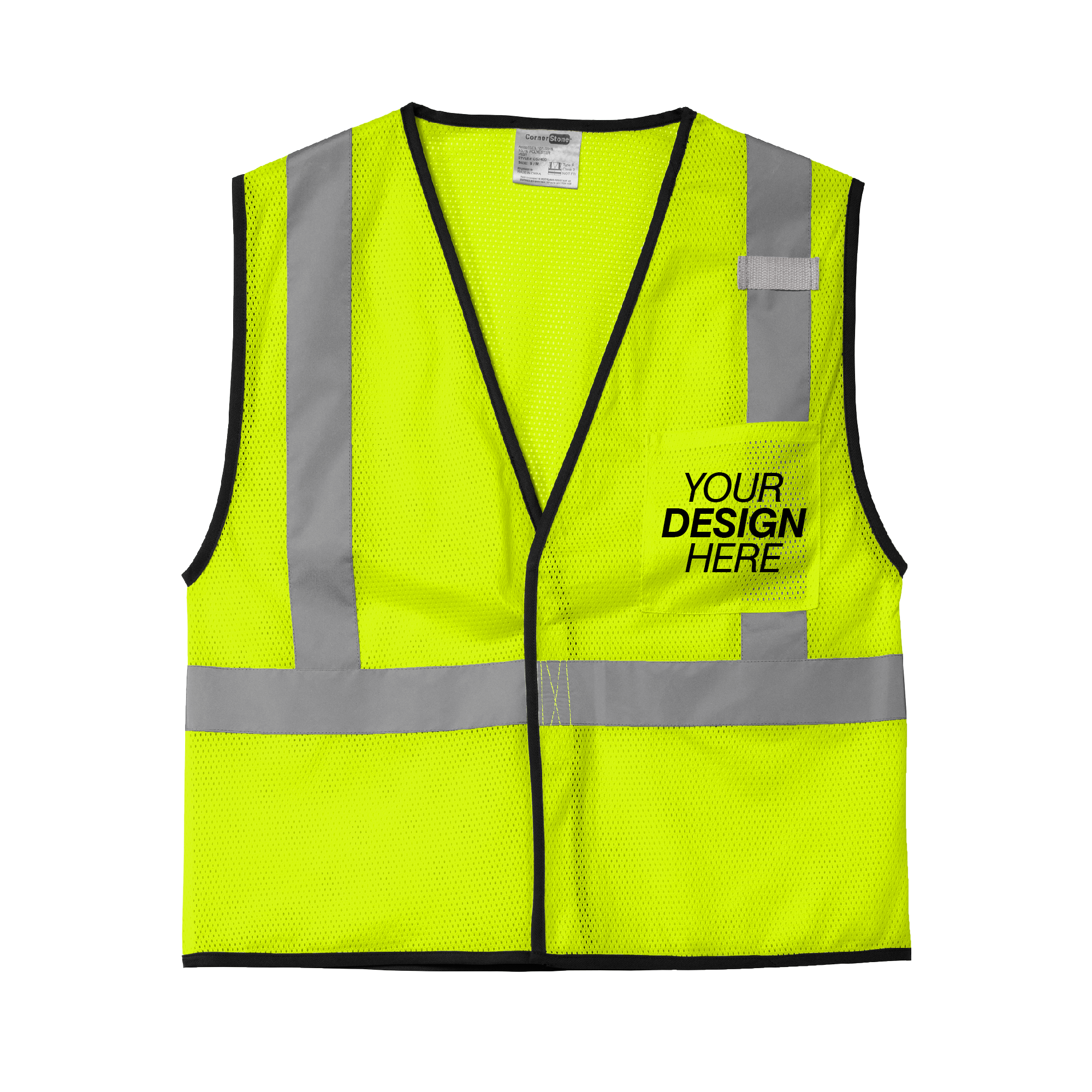 CornerStone® ANSI 107 Class 2 Economy Mesh One-Pocket Vest