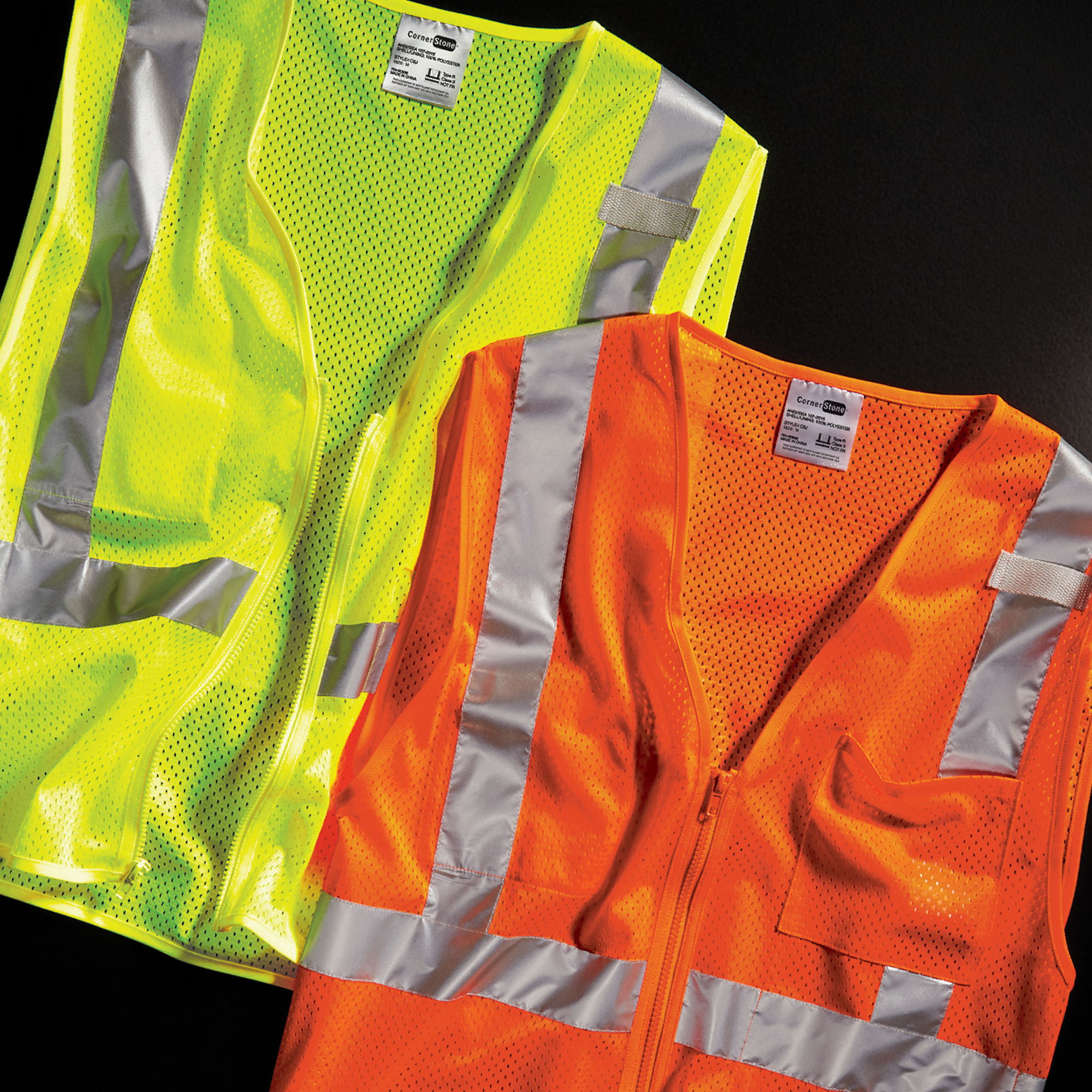 CornerStone® ANSI 107 Class 2 Economy Mesh Zippered Vest