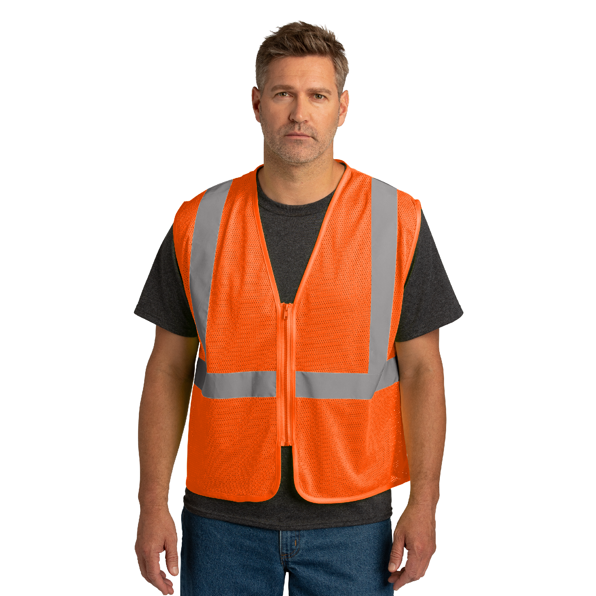 CornerStone® ANSI 107 Class 2 Economy Mesh Zippered Vest