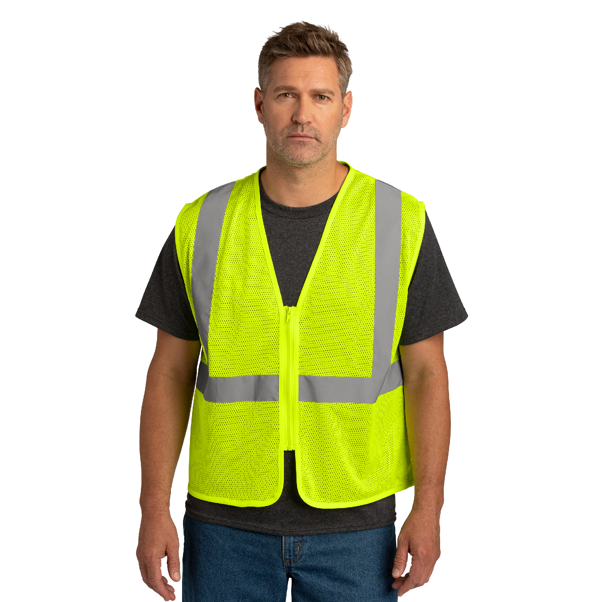 CornerStone® ANSI 107 Class 2 Economy Mesh Zippered Vest