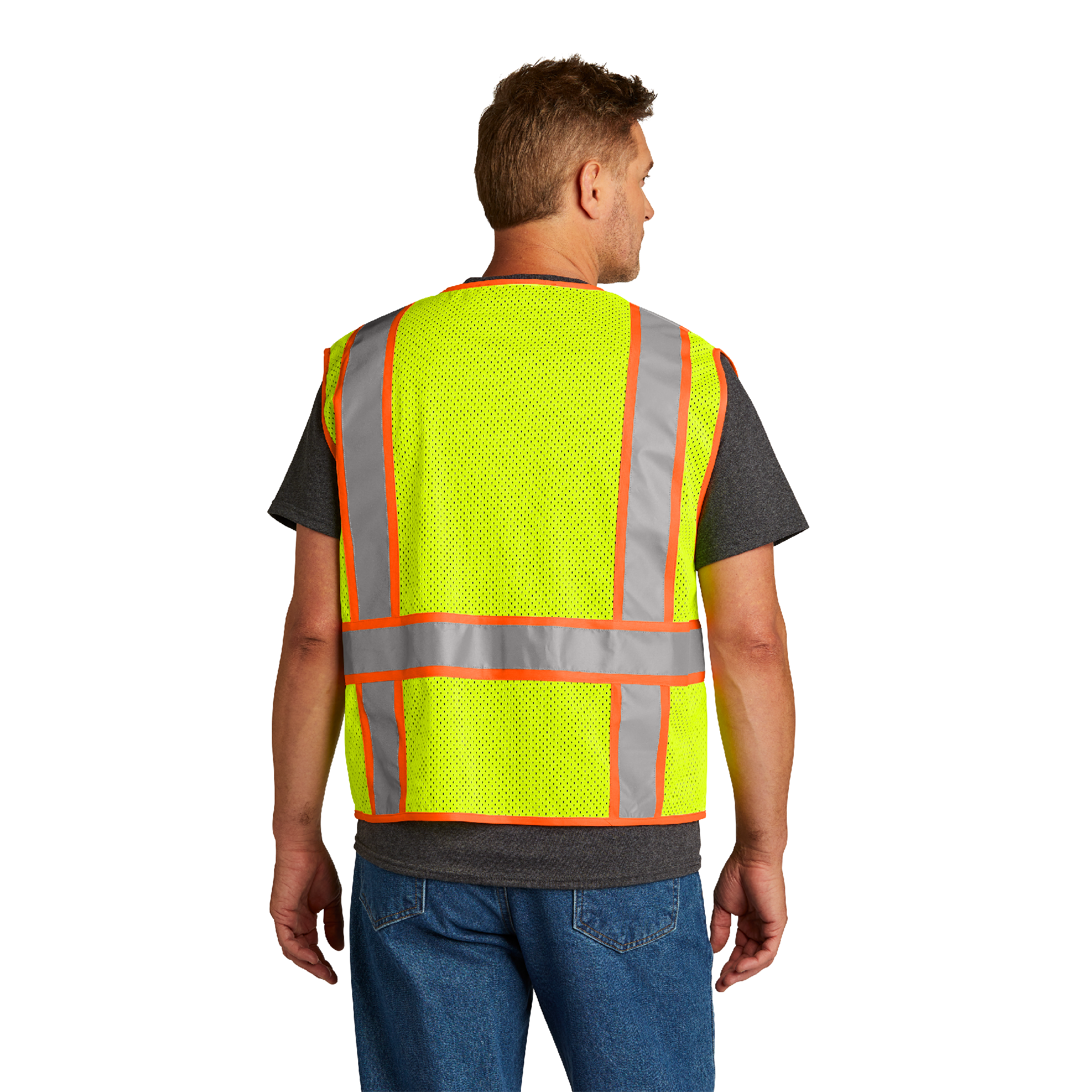 CornerStone® ANSI 107 Class 2 Mesh Zippered Two-Tone Vest