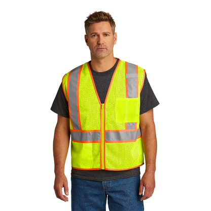 CornerStone® ANSI 107 Class 2 Mesh Zippered Two-Tone Vest