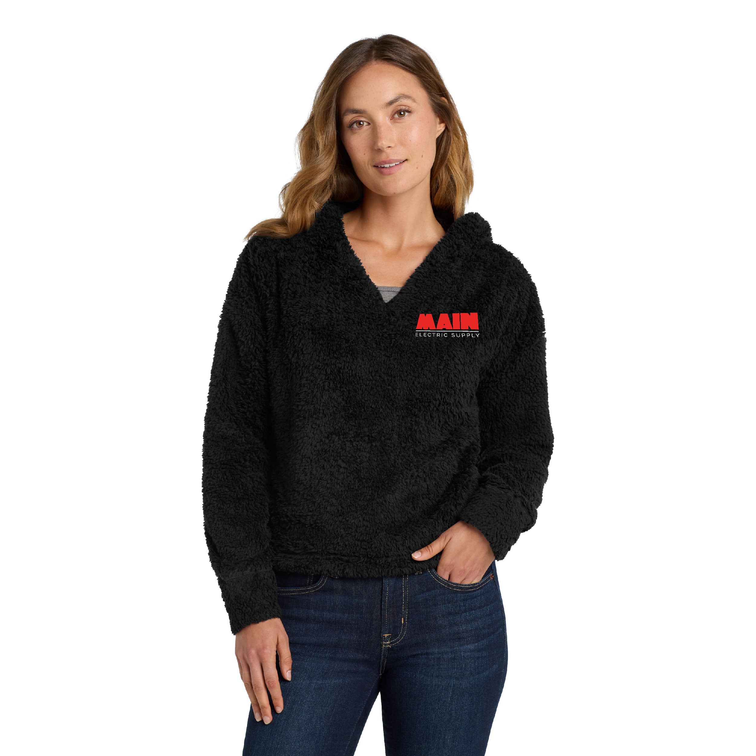 Port Authority® Women's Cozy Sherpa Fleece Hoodie x Main Electric Supply Co.