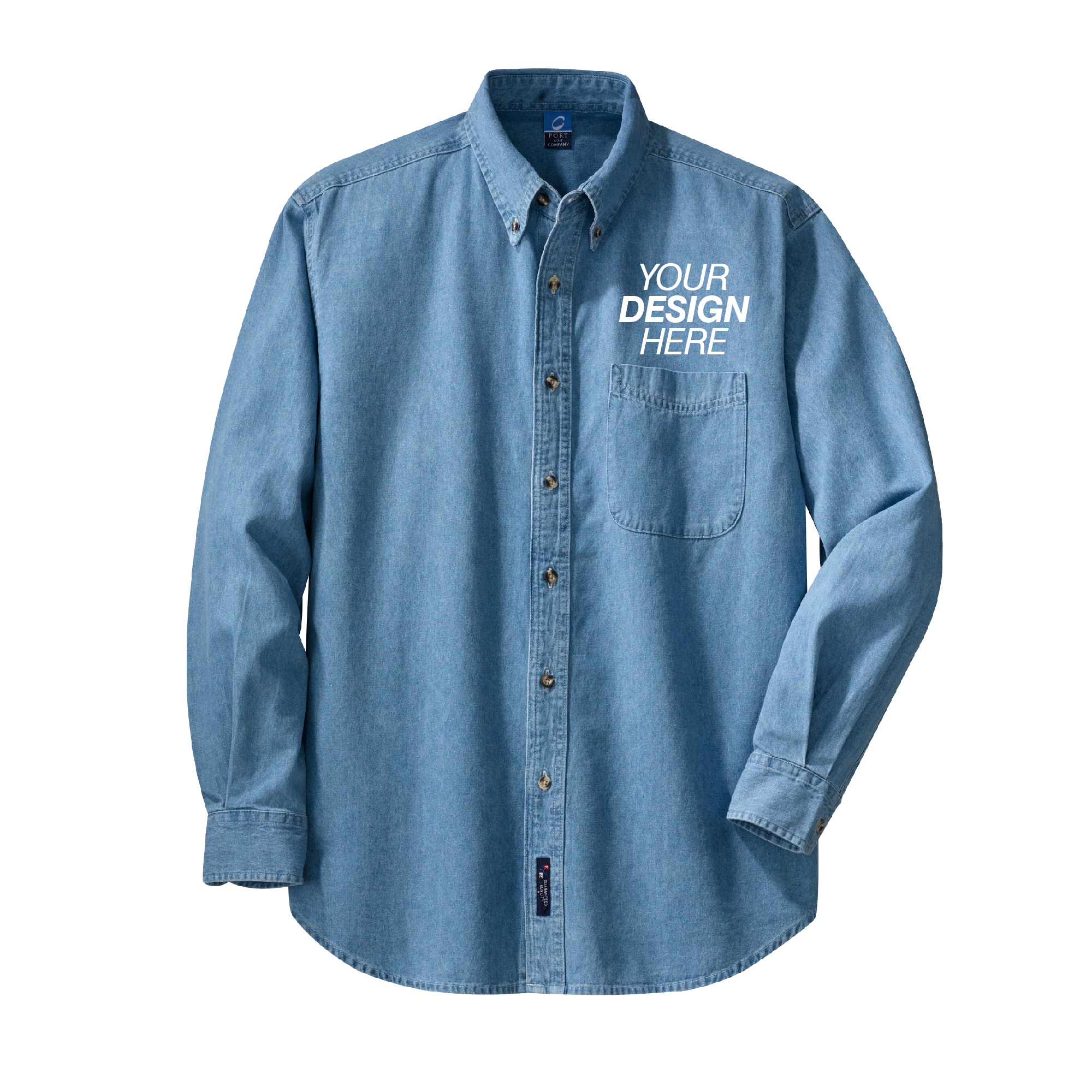 Port & Company® Long Sleeve Value Denim Shirt