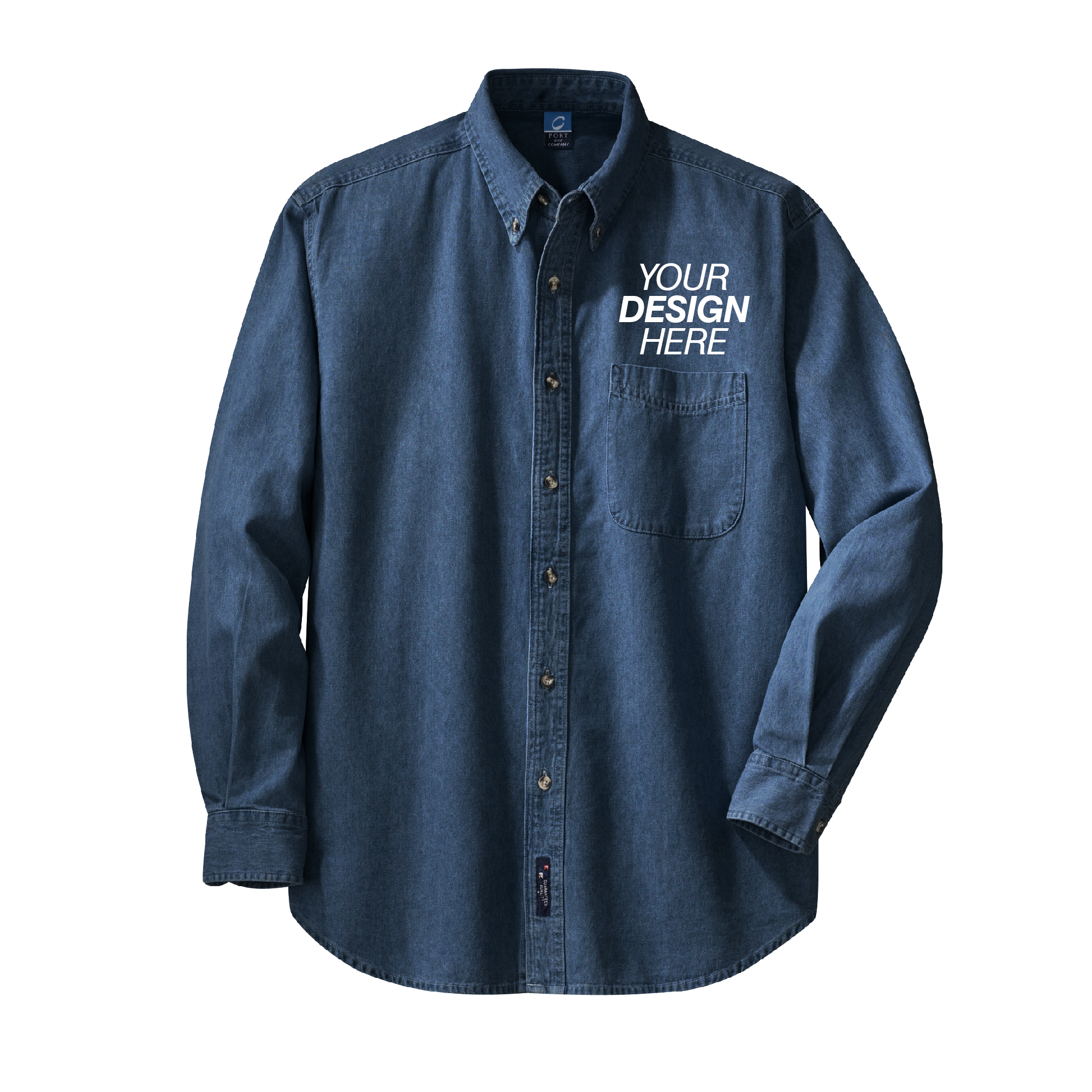 Port & Company® Long Sleeve Value Denim Shirt