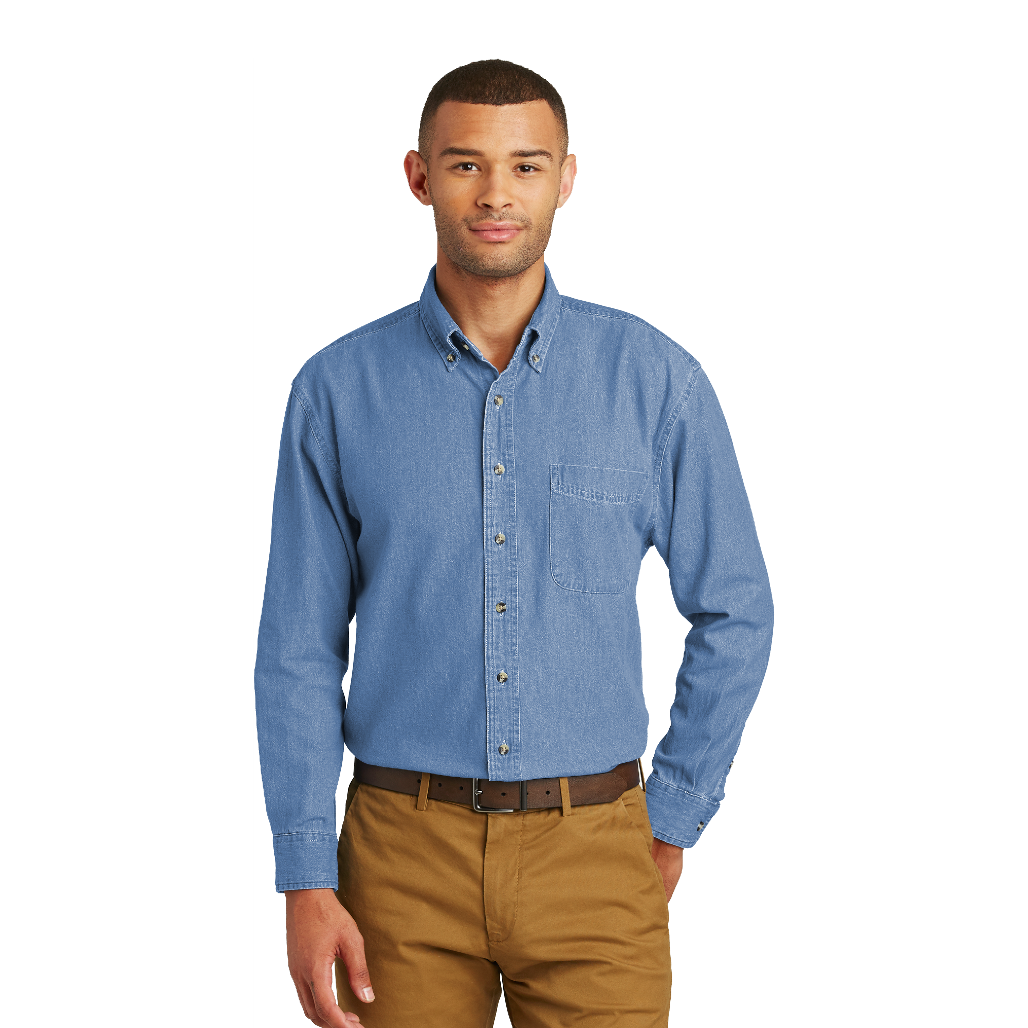 Port & Company® Long Sleeve Value Denim Shirt