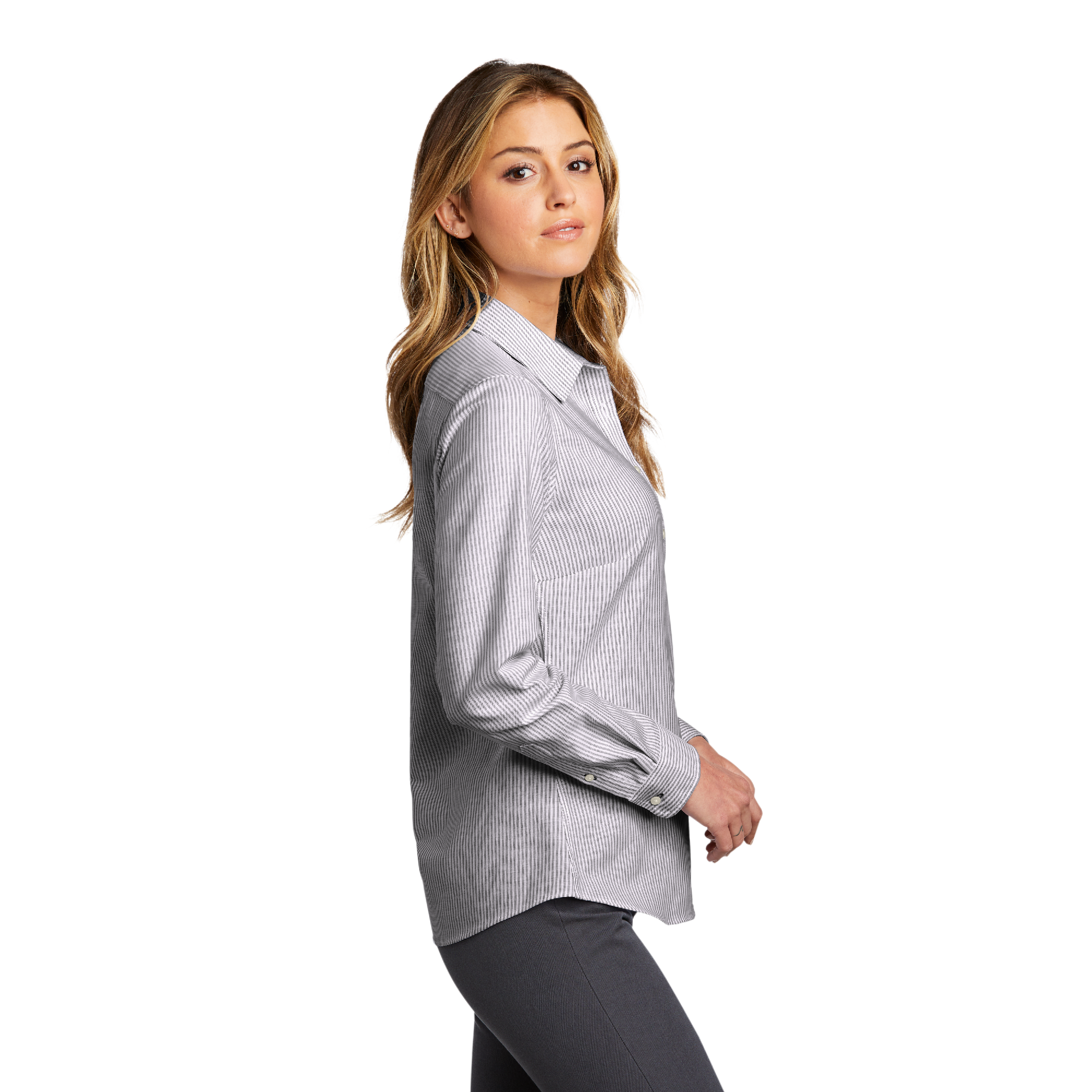 Port Authority® Ladies SuperPro™ Oxford Stripe Shirt