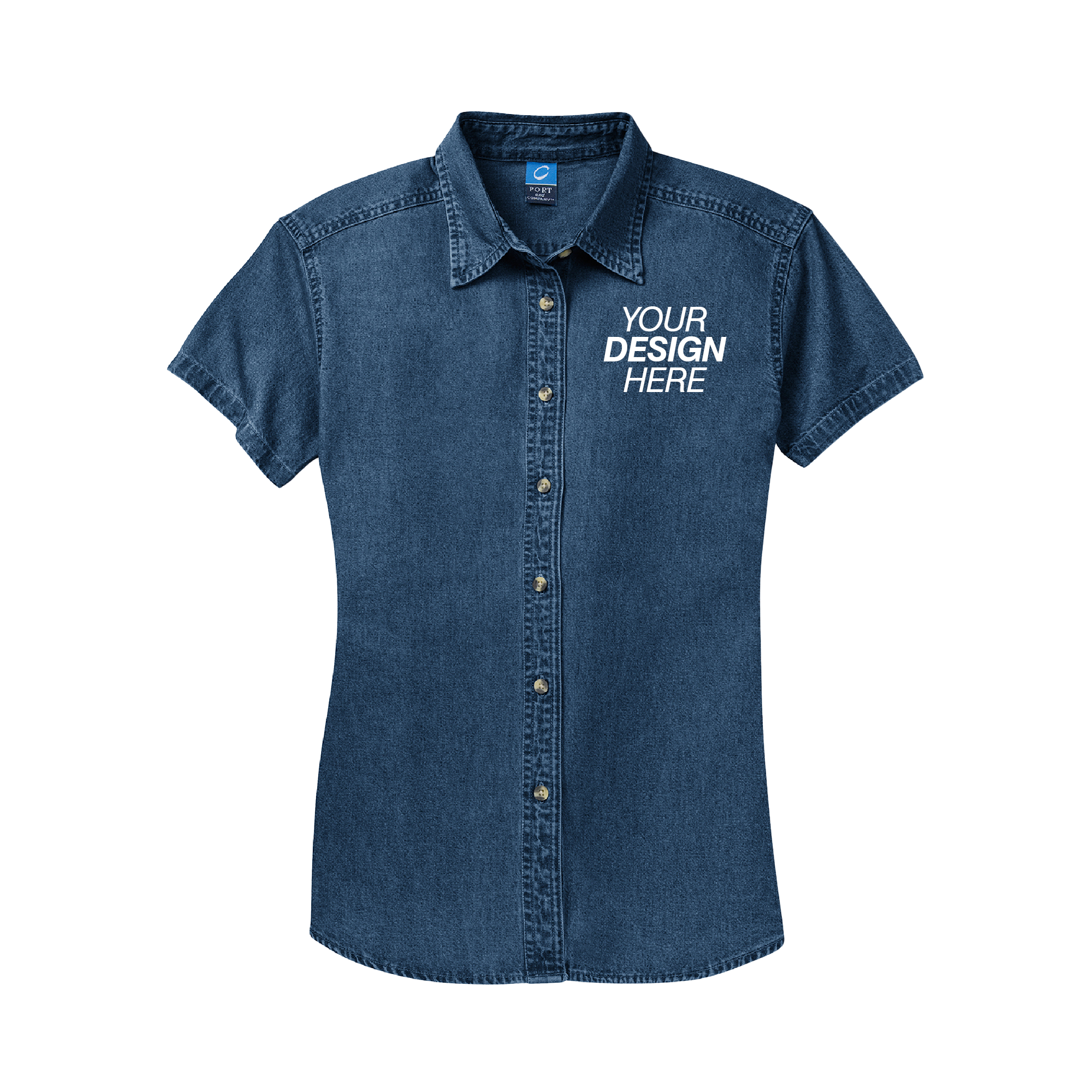 Port & Company® Ladies Short Sleeve Value Denim Shirt