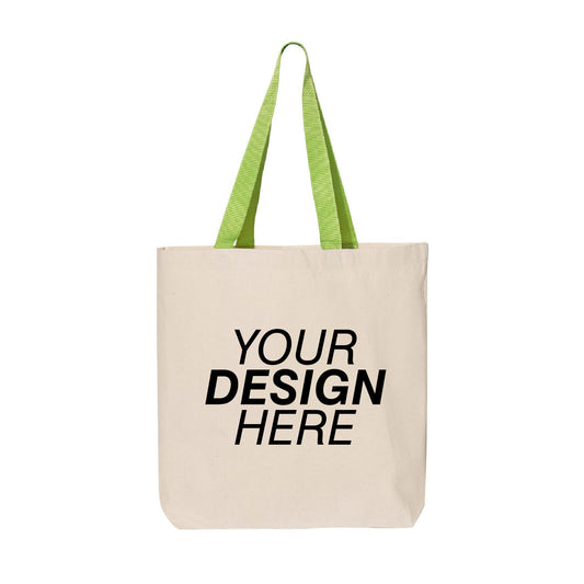 Q-Tees Canvas Tote with Contrast-Color Handles