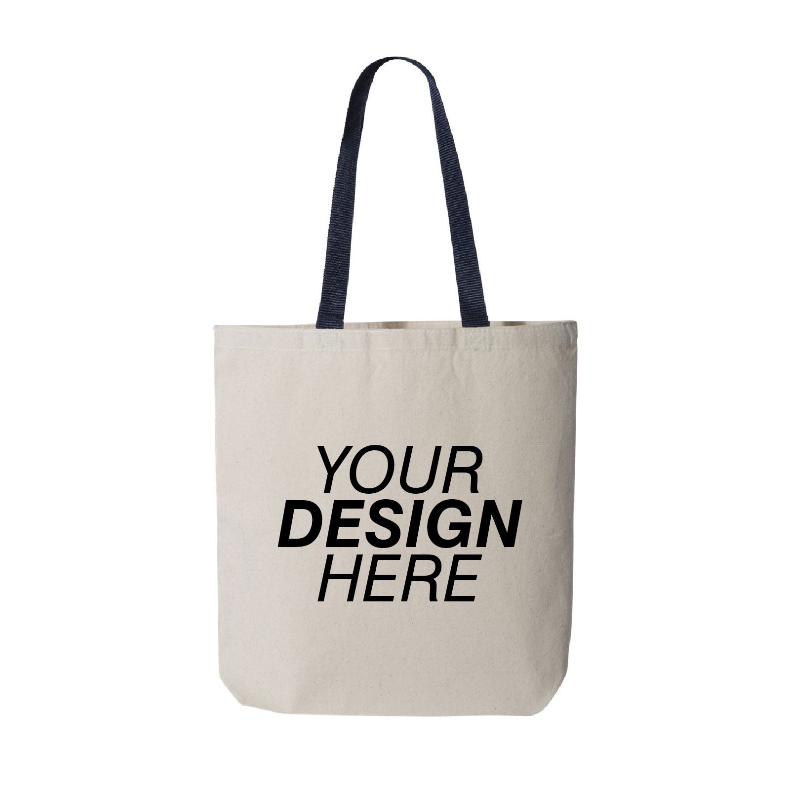 Q-Tees Canvas Tote with Contrast-Color Handles