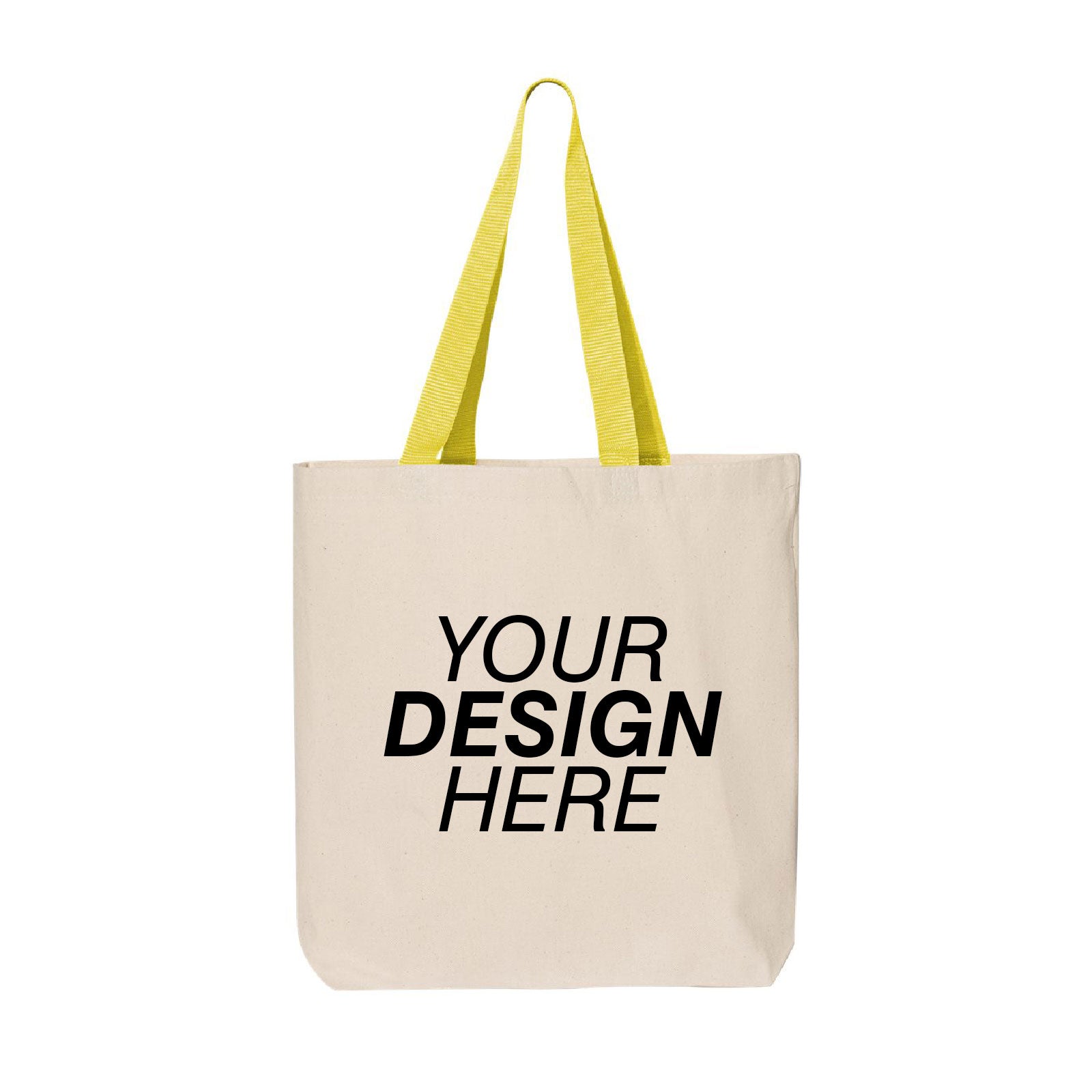 Q-Tees Canvas Tote with Contrast-Color Handles