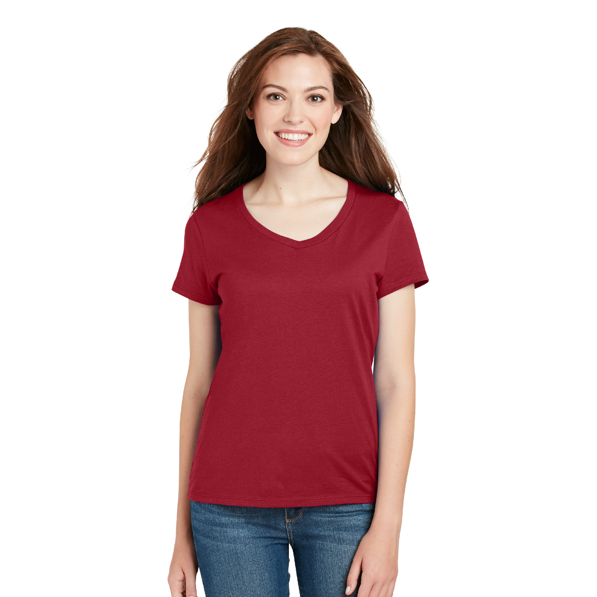 Camiseta de algodón con cuello en V Perfect-T para mujer de Hanes® 